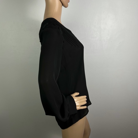 NEW PAIGE REVOLVE BLACK LONG SLEEVE SILK TOP - Picture 5 of 8
